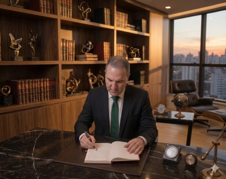 Dr. Jefferson Poli em ambiente de escritório com vista para a cidade
